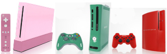 Wii Xbox 360 PS3 in fruity colors Wii Xbox 360 PS3 in fruity colors