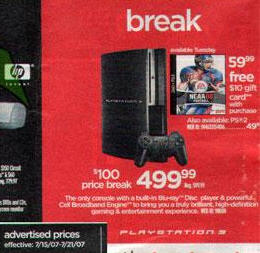 PS3 price drop to 500 dollar