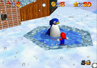 Super Mario 64 Screenshot - Penguin Talk