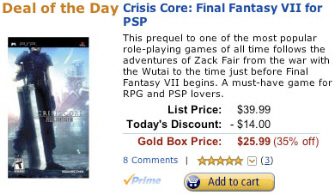 Final Fantasy VII cheap for PSP