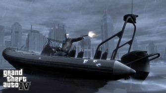 Grand Theft Auto 4 screenshot of dinghy firing