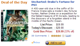 Drake's Fortune cheap for PS3