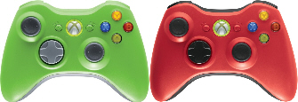 Xbox 360 controller colors green and red