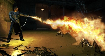Burning with fire is fun! (Alone in the Dark Screenshot)