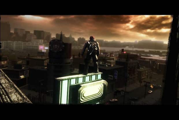 Cole enjoys the view in inFAMOUS Cole enjoys the view in inFAMOUS
