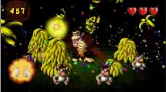 Donkey Kong Jungle Beat banana horde eating screenshot. New Play Control version Donkey Kong Jungle Beat banana horde eating screenshot. New Play Control version