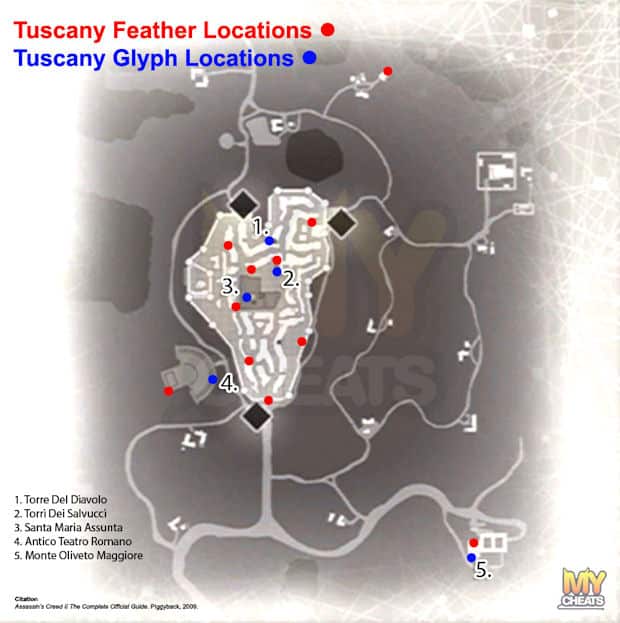 Assassins Creed 2 feather locations in Tuscany Assassin's Creed 2 feather locations in Tuscany