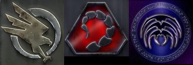 Command and Conquer GDI, NOD, SCRIN logos