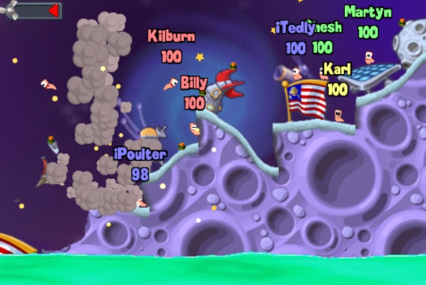 Worms 1 iPhone Screenshot. Now available for download from the App Store Worms 1 iPhone Screenshot. Now available for download from the App Store