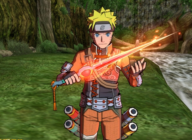 Naruto Shippuden Ryujinki Wii screenshot shows Dragon King Costume with 