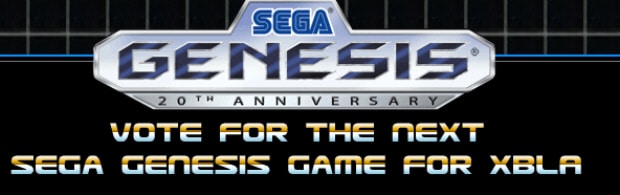 Vote for Sega's next Xbox Live Arcade game for the 20th anniversary of Sega Genesis