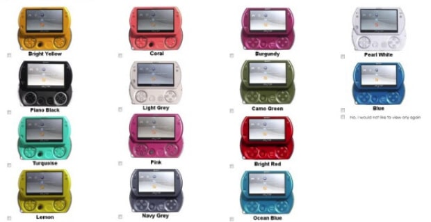 PSP Go colors of the rainbow