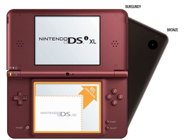 Nintendo DSi XL handheld comparison picture with real-life screens sizes. Click for big pic Nintendo DSi XL handheld comparison picture