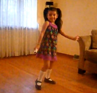 Just Dance Wii game picture showing cute little girl dance Just Dance Wii game picture showing cute little girl dance