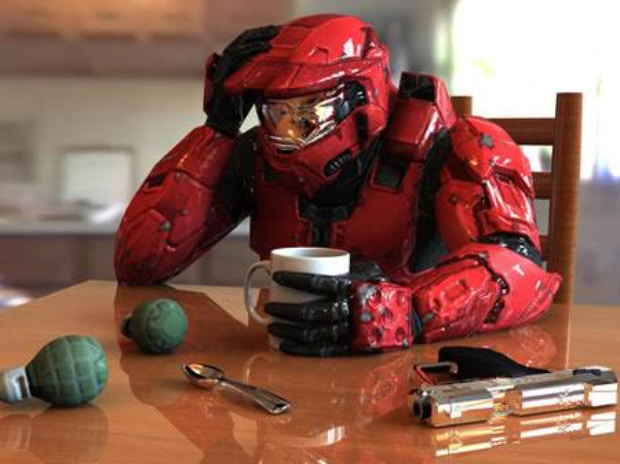 Master Chief and coffee.... movie coming soon. He hopes Master Chief and coffee.... movie coming soon. He hopes