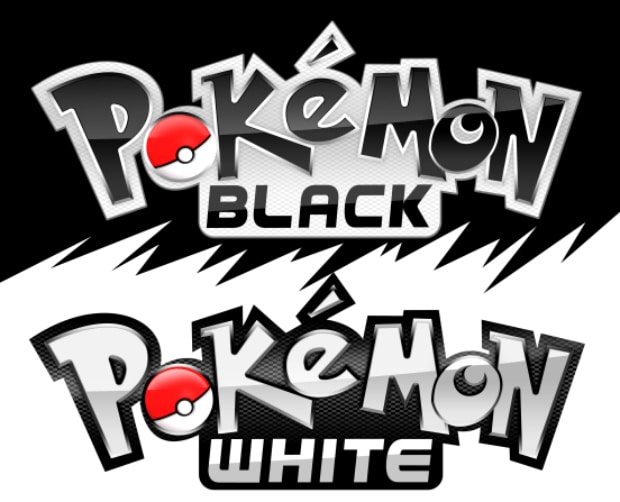 pokemon black and white girl trainer. Pokemon Black and White logos