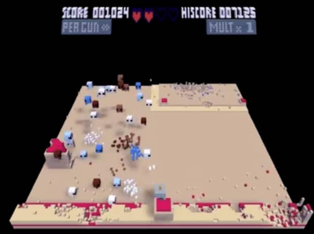 Voxatron indie arena shooter voxel game screenshot