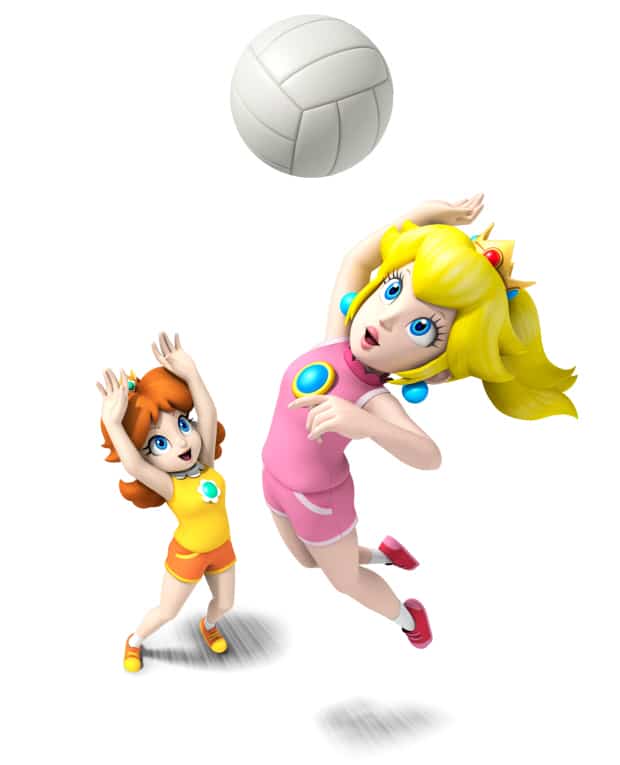 Mario Sports Mix Peach and Daisy volleyball artwork. Click for big pic Mario Sports Mix Peach and Daisy volleyball artwork