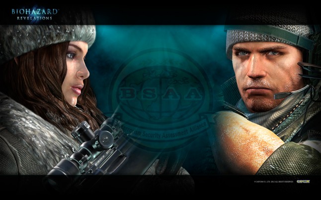 Resident Evil Revelations Chris Redfield Jessica Sherawat Wallpaper