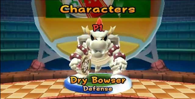 Mario Tennis Open Dry Bowser Character Roster Screenshot