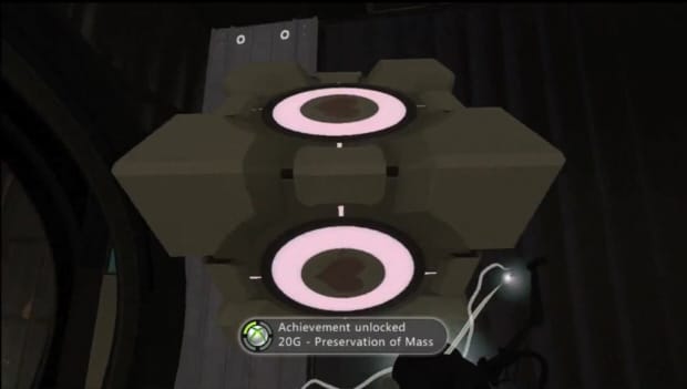 Earning the Preservation of Mass Achievement screenshot from Portal 2